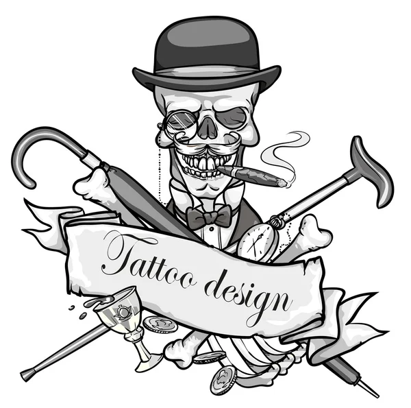 Gentleman's skeleton — Stockvector