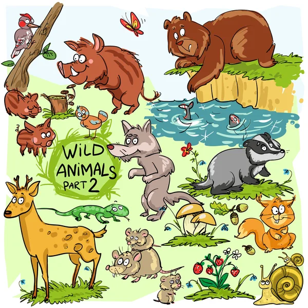 Wild animals — Stock Vector