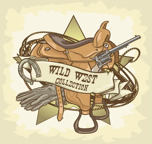 Disegno Wild West — Vettoriale Stock