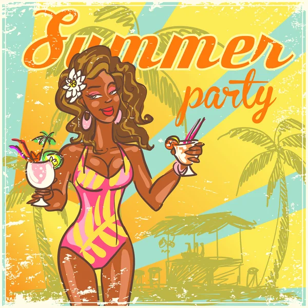 Beach or Pool party invitation Vector Graphics