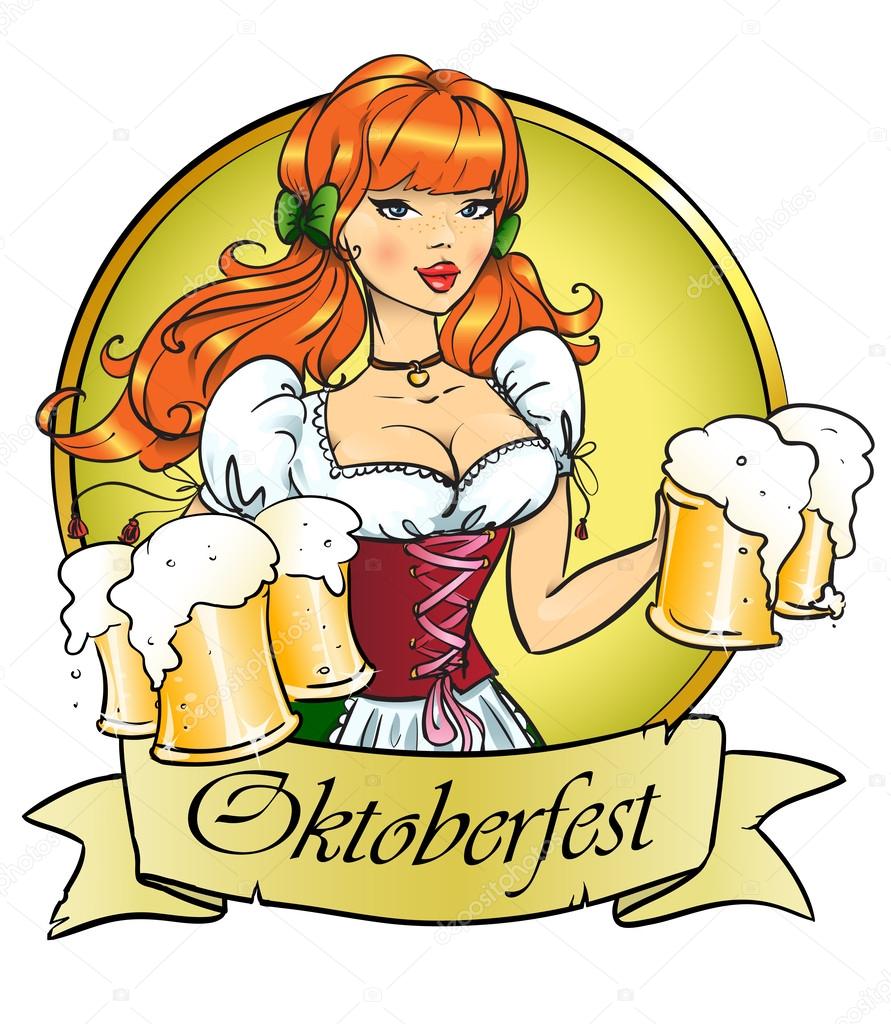 Girl with beer, Oktoberfest or St. Patrick's day
