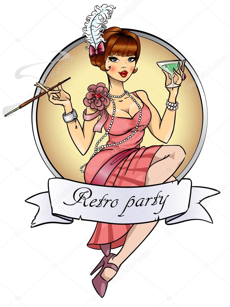 Retro party invitation card