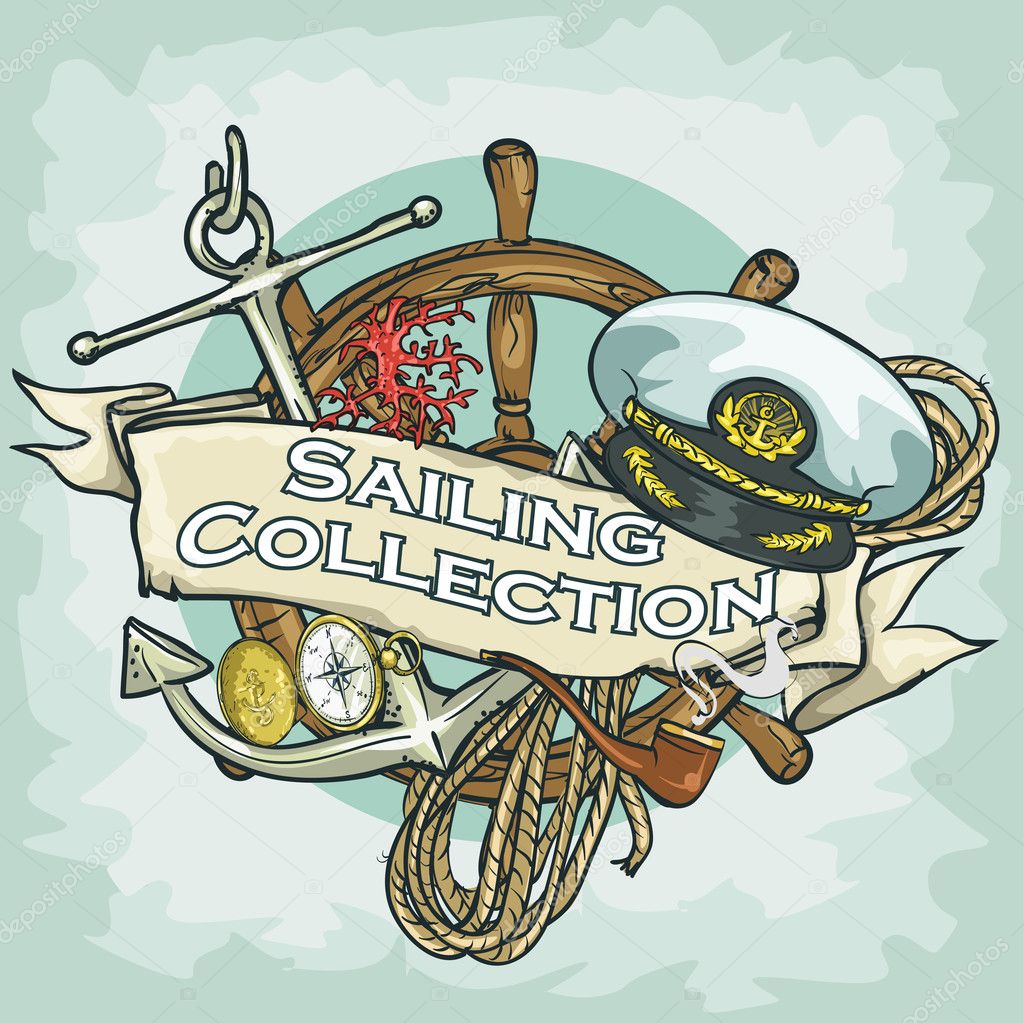 Nautical Label with sample text, Sailing Collection