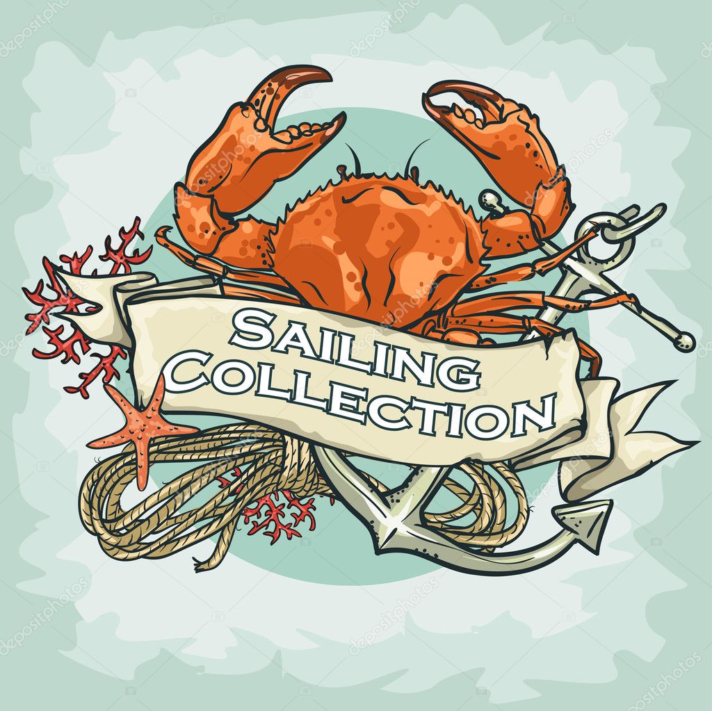 Nautical Label with sample text, Sailing Collection