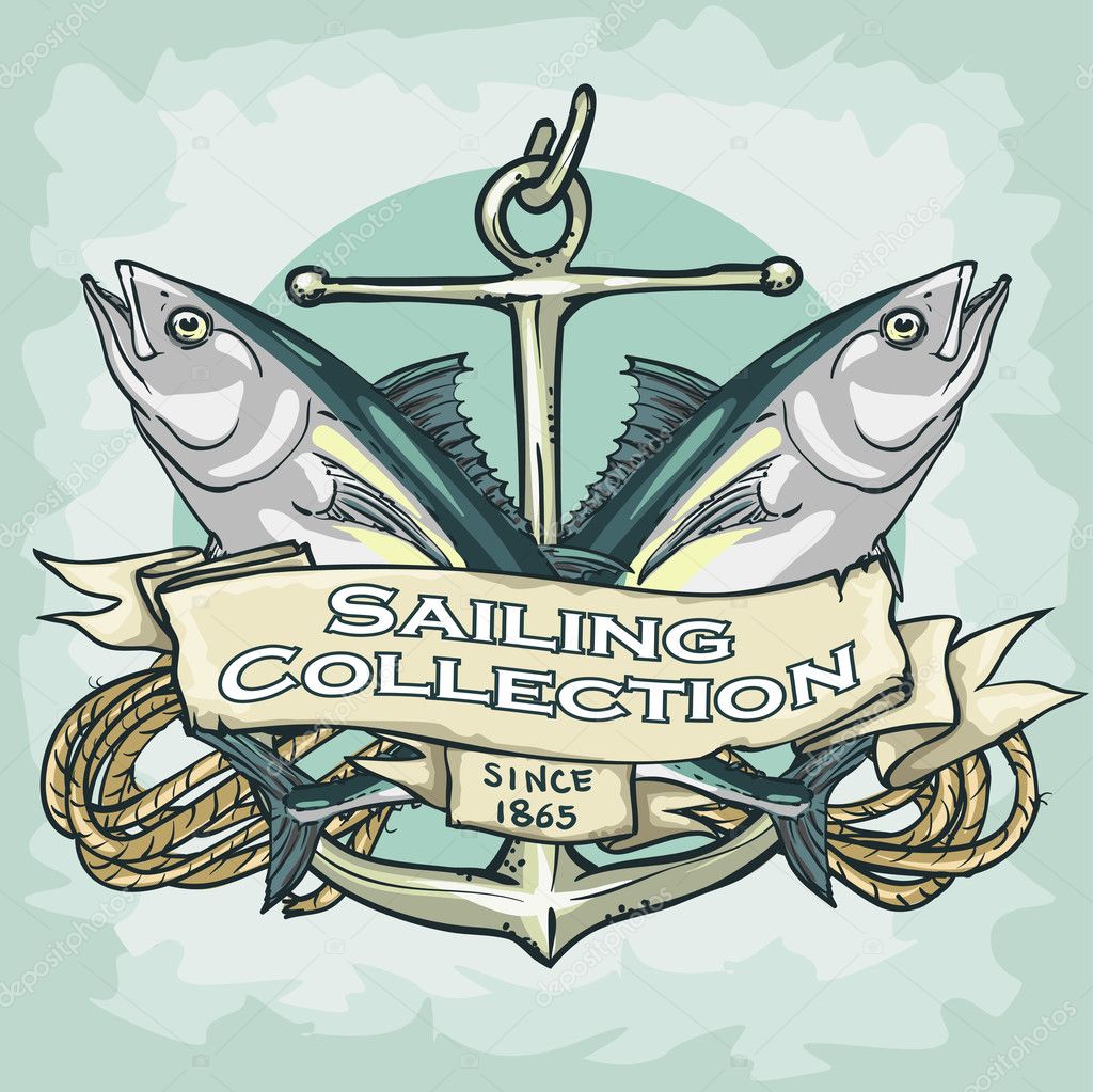Nautical Label with sample text, Sailing Collection