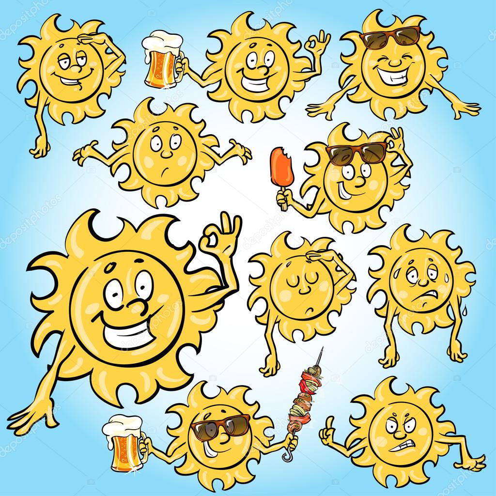 Cartoon Sun Icons