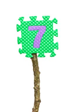 Beyaz arka plan üzerinde izole kauçuk 7 numaradan