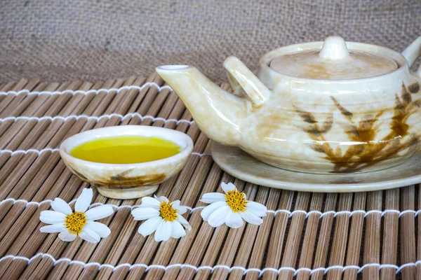 Still life tea pot and empty cup — Stock Photo, Image