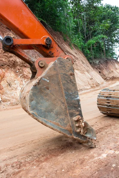 Heavy earth mover at construction site — Stock Photo, Image