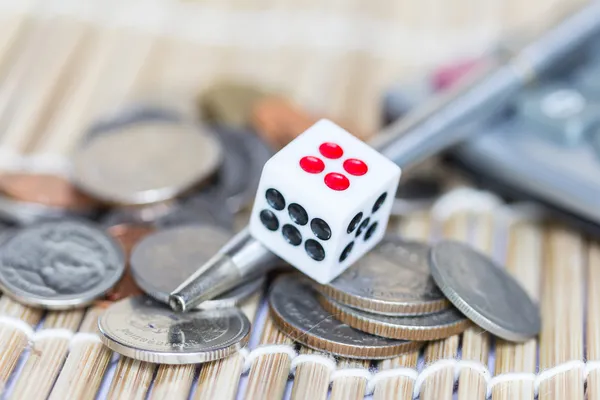 Dice and coins — Stock Photo, Image