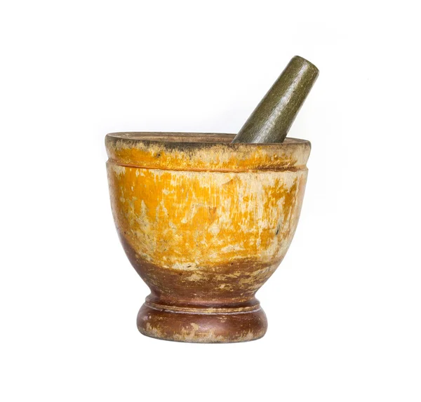 A wooden Mortar — Stock Photo, Image