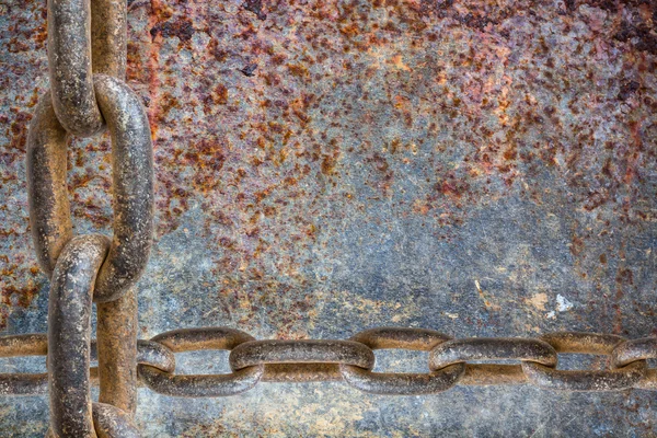 heavy metal chain on metal plate