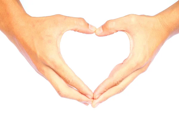 Heart-shaped hands. — Stock Photo, Image