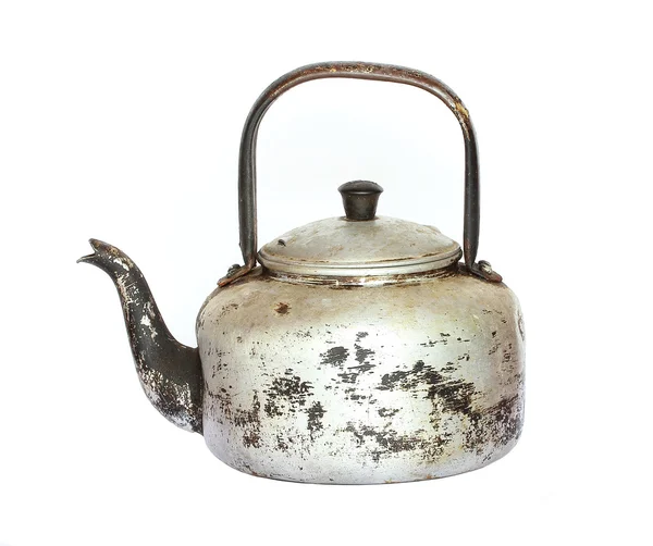 Old kettle on a white background — Stock Photo, Image