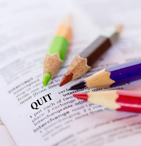 Ordet quit — Stockfoto