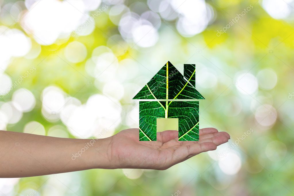 green house in hands