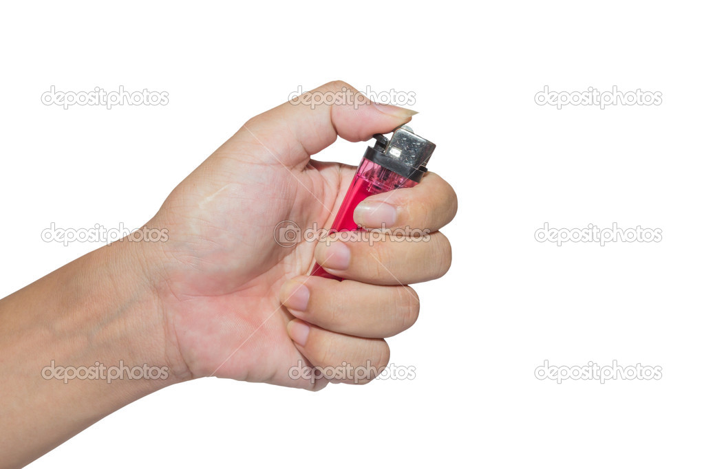 Hand holding lighter — Stock Photo ©