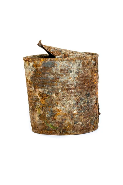 Rusty can isolated on white background — Stock Photo, Image