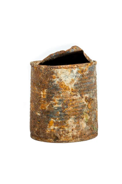 Rusty can isolated on white background — Stock Photo, Image
