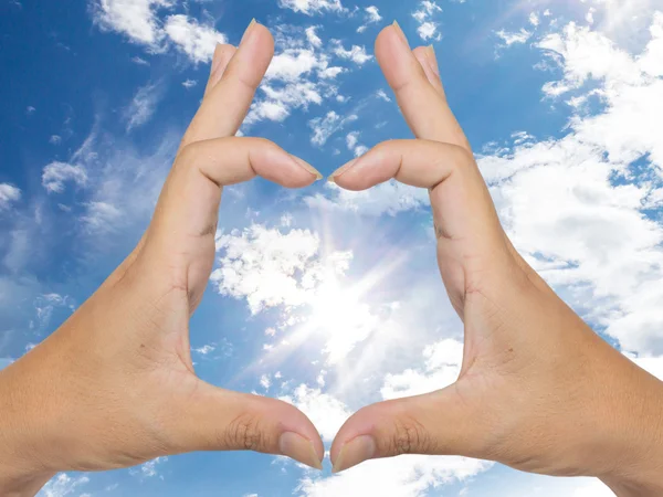 Two hand make heart sign — Stock Photo, Image