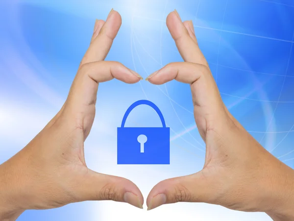 Icon Locked In hand — Stock Photo, Image