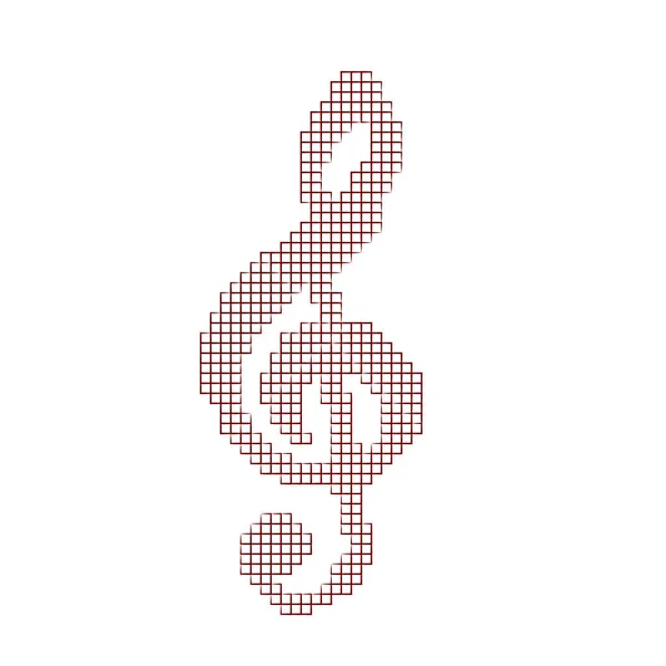 Pixel Art Muziek Muzieknoten Witte Achtergrond Vectorillustratie — Stockvector