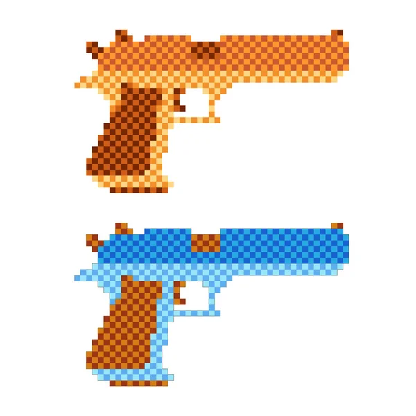 Pixel Art Gun White Background Vector Illustration — Stock Vector