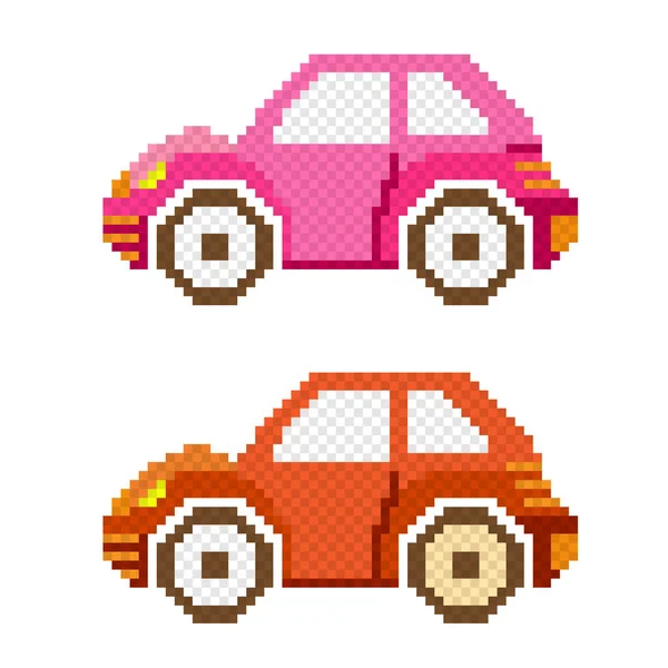 Pixel Art Car Sobre Fondo Blanco Ilustración Vectorial — Vector de stock