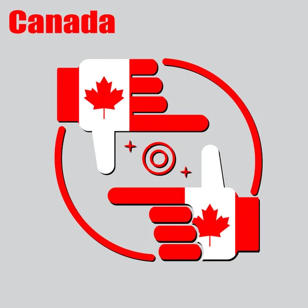 Logo Photographer Design Made Flag Canada Conceptual Vector — Stock Vector