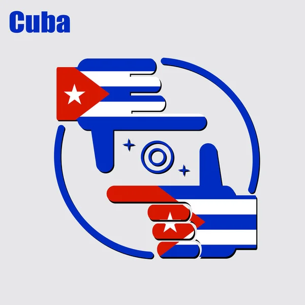 Logo Del Diseño Del Fotógrafo Realizado Partir Bandera Cuba Vector — Archivo Imágenes Vectoriales