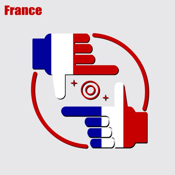 Logo Photographer Design Made Flag France Conceptual Vector — Stock Vector