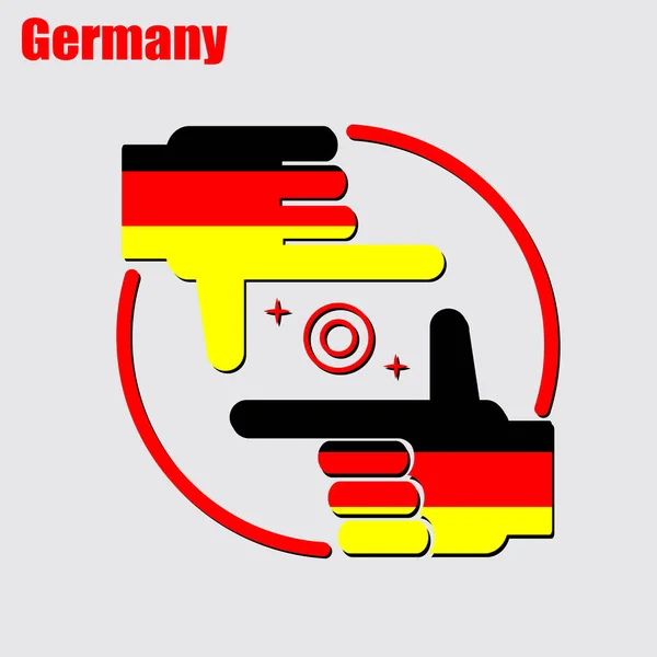Logo Van Het Fotografieontwerp Gemaakt Van Vlag Van Duitsland Conceptuele — Stockvector