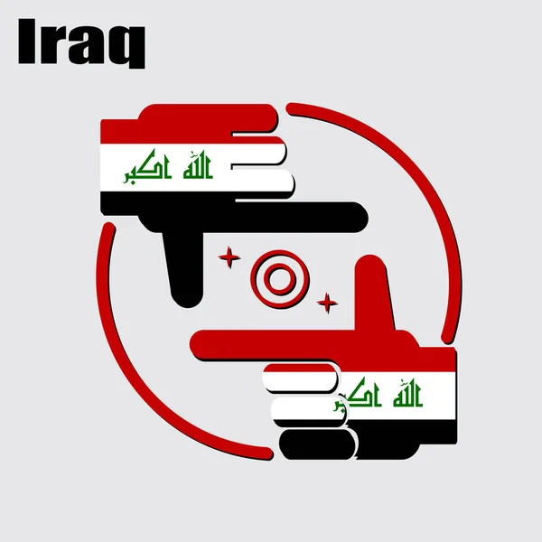 イラクの国旗から作られた写真家デザインのロゴです — ストックベクタ