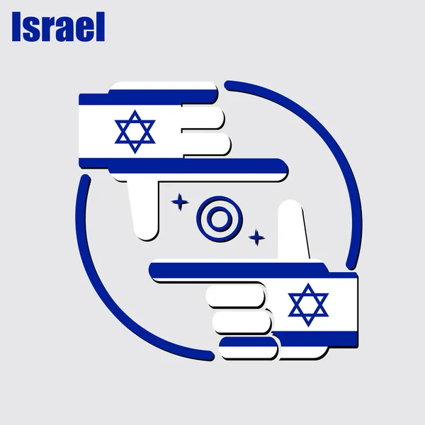 Logotipo Projeto Fotógrafo Feito Partir Bandeira Israel Vetor Conceitual — Vetor de Stock