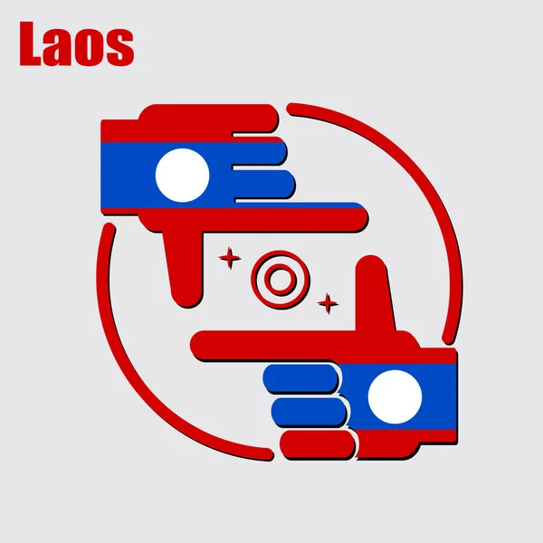 Logo Van Het Fotografieontwerp Gemaakt Van Vlag Van Laos Conceptuele — Stockvector