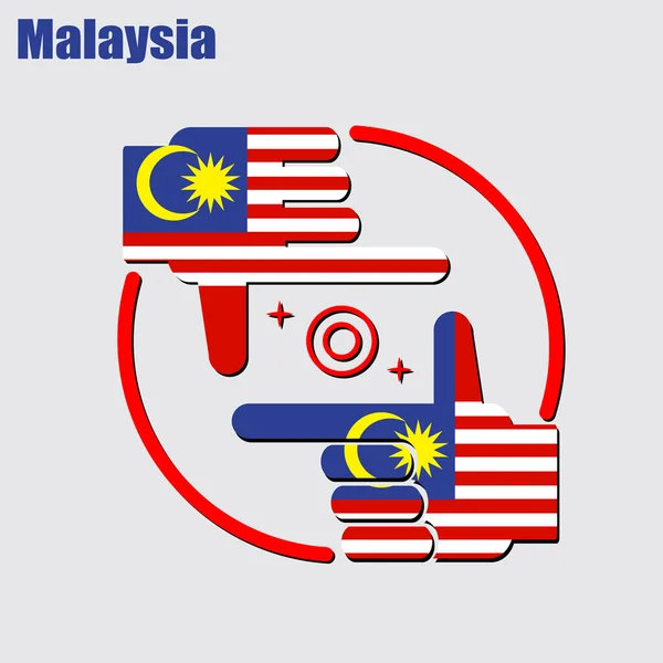 Logo Dari Desain Fotografi Yang Terbuat Dari Bendera Malaysia Vektor - Stok Vektor
