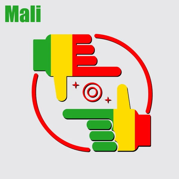 Logotyp För Fotografen Design Gjord Flagga Mali Konceptuell Vektor — Stock vektor