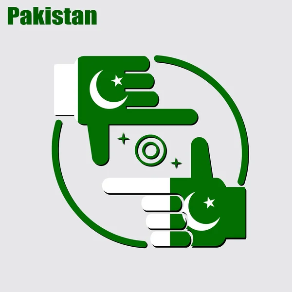 由巴基斯坦国旗制成的摄影师设计标志 概念矢量 — 图库矢量图片