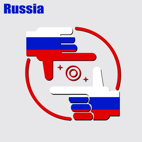 Логотип Фотографа Выполненный Флага России Концептуальный Вектор — стоковый вектор