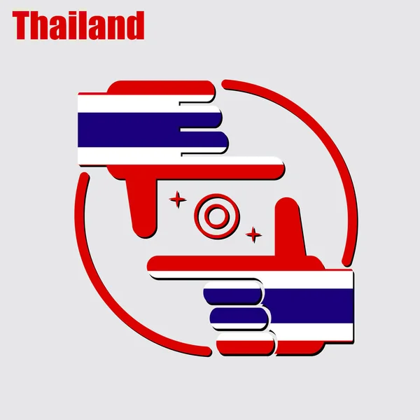 Logotyp För Fotografen Design Gjord Flagga Thailand Konceptuell Vektor — Stock vektor