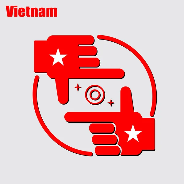 Логотип Фотографа Выполненный Флага Вьетнама Концептуальный Вектор — стоковый вектор