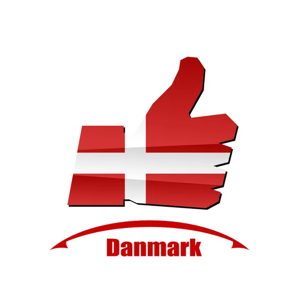 Como Icono Hecho Bandera Danmark — Vector de stock