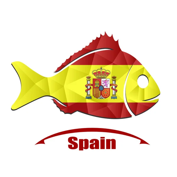 Logo Poisson Fabriqué Partir Drapeau Espagne — Image vectorielle