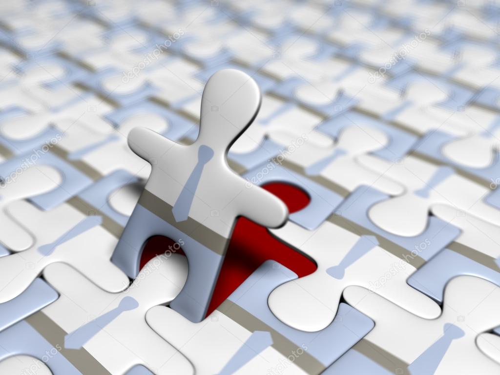 Team building puzzle — Stock Photo © hamster3d #42829347