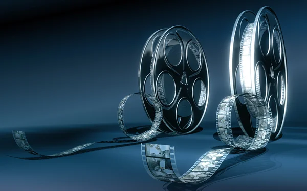 Rendered cinema film reel — Stock Photo, Image