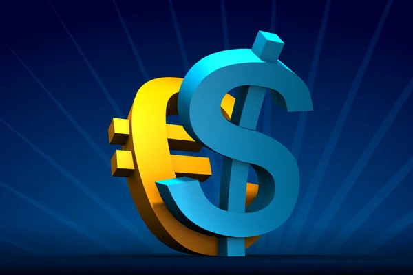 Rising Dollar and Euro — Stock Photo, Image