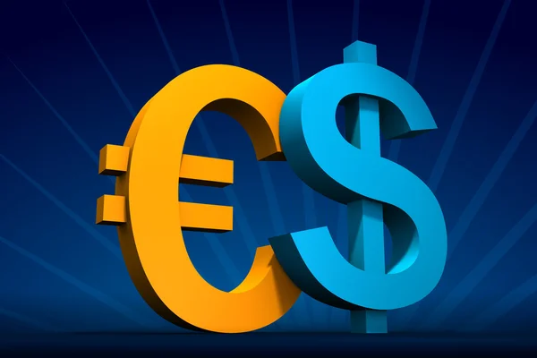 Dólar y euro — Foto de Stock