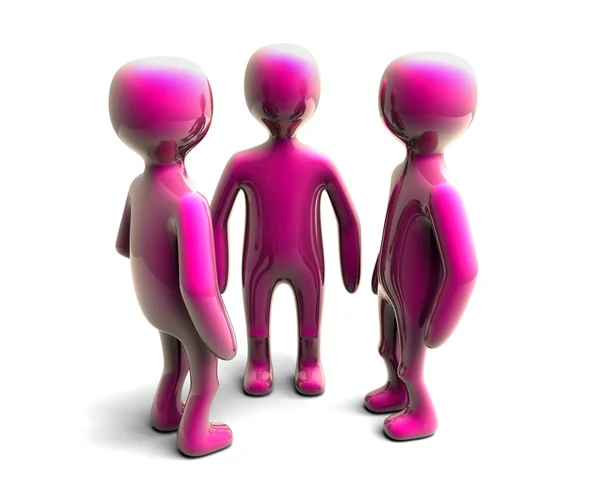 Üç pembe insan render