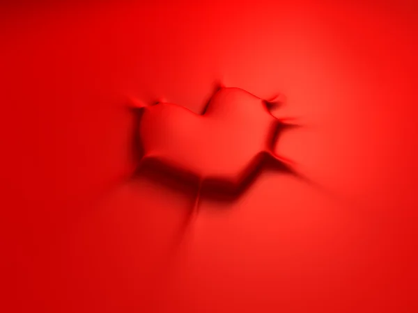 Yapışkan kırmızı kalp — Stok fotoğraf