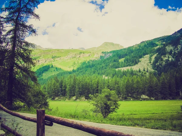 Retro look Cervinia Aosta Valley — Stock Photo, Image